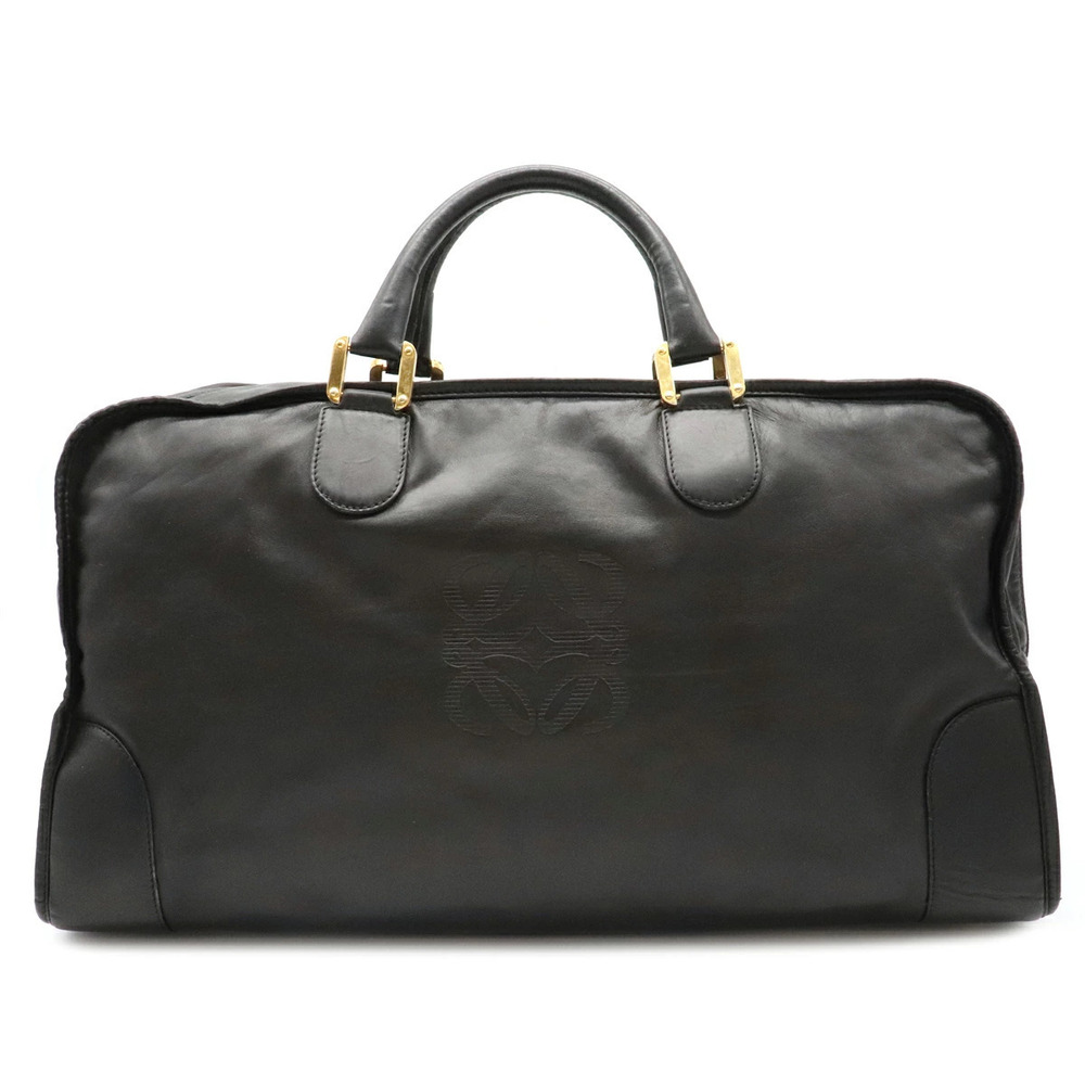 Loewe Anagram Boston Bag Travel Leather Black